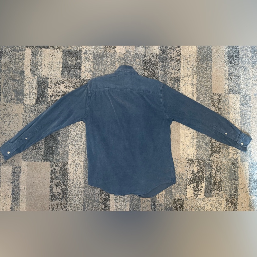 Abercrombie & Fitch Blue Corduroy Casual Button Down Shirt - Picture 10 of 10